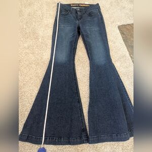 Cruel Denim By Hannah Women's Dark Blue Wide Leg Jeans
